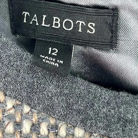 Talbots Tweed Metallic Wool Blend Short Sleeve Shift Dress Lined Size 12 Gray - Picture 13 of 16